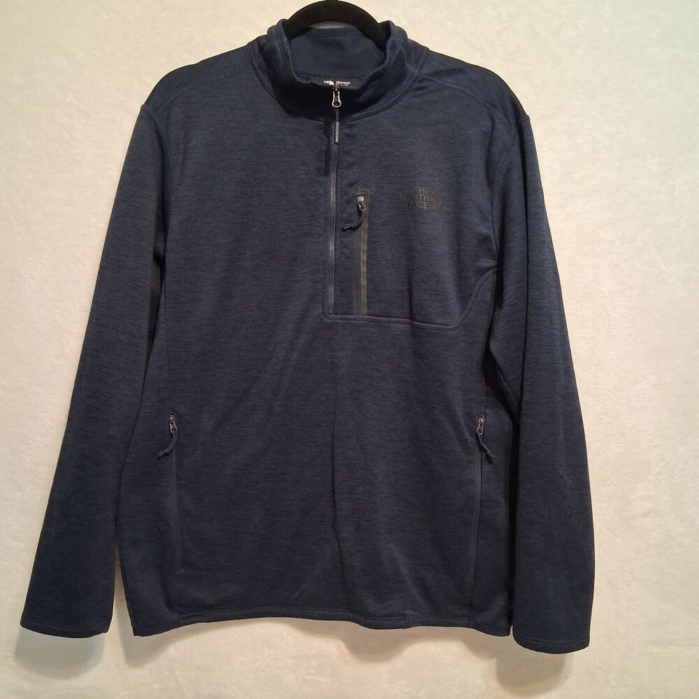 North Face L Sweatshirt Blue Fleece 1/4 Zip Lightweight Pullover Gorpcore Basic